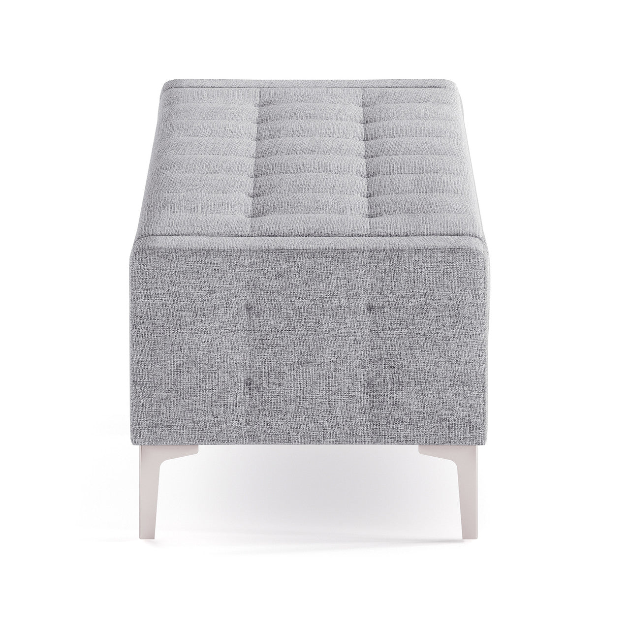 OfficeSource Draper Bench with Metal Legs - Light Gray Fabric
