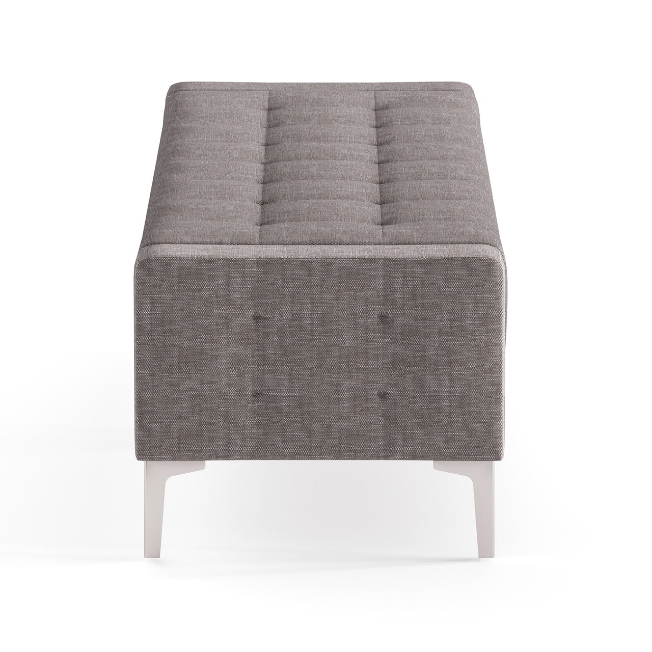 OfficeSource Draper Bench with Metal Legs - Taupe Fabric