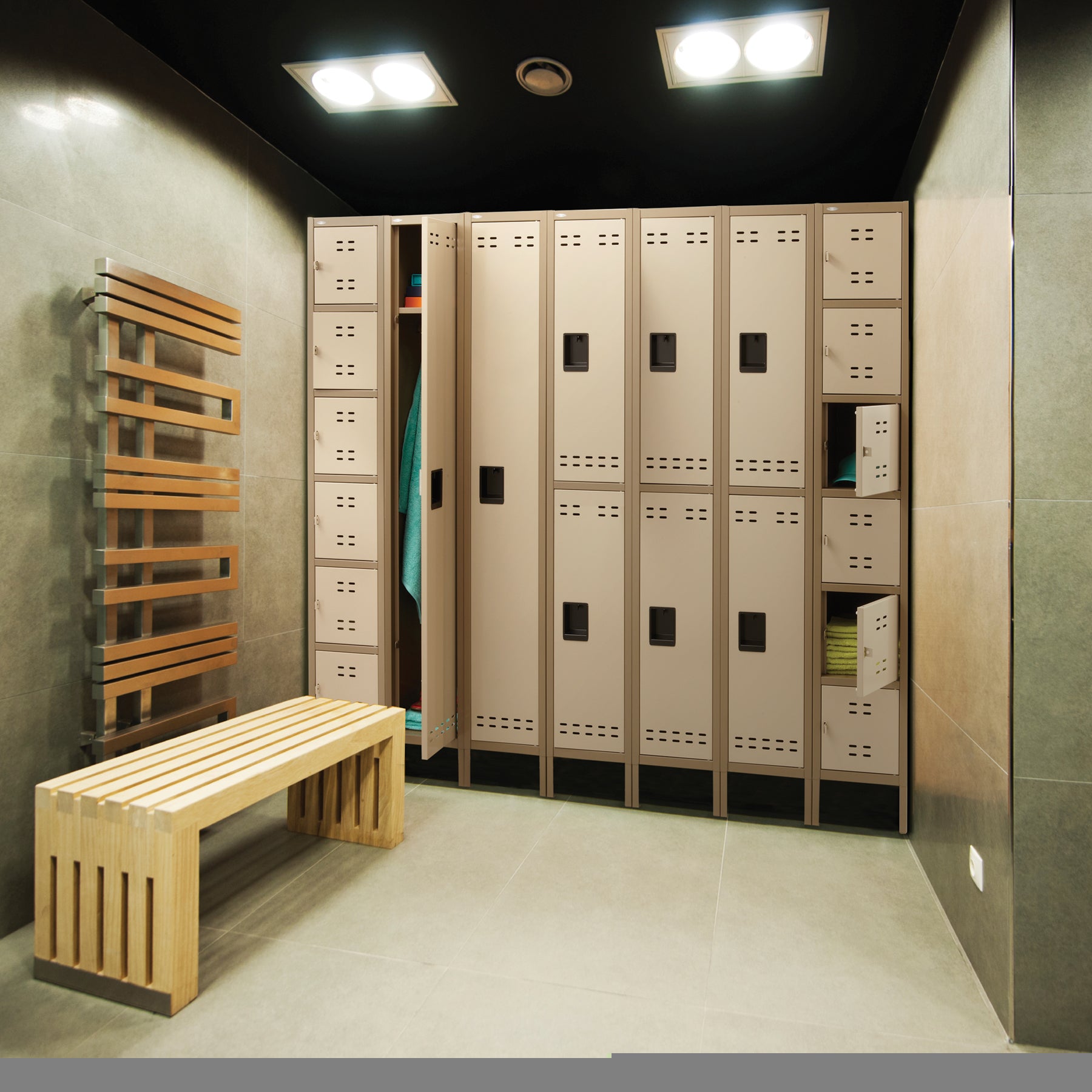 Locker Dble Tier 3 Column Tan