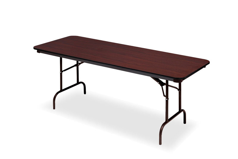 OfficeWorks™ Commercial Wood Laminate Folding Table, Mahogany - 30" x 96"