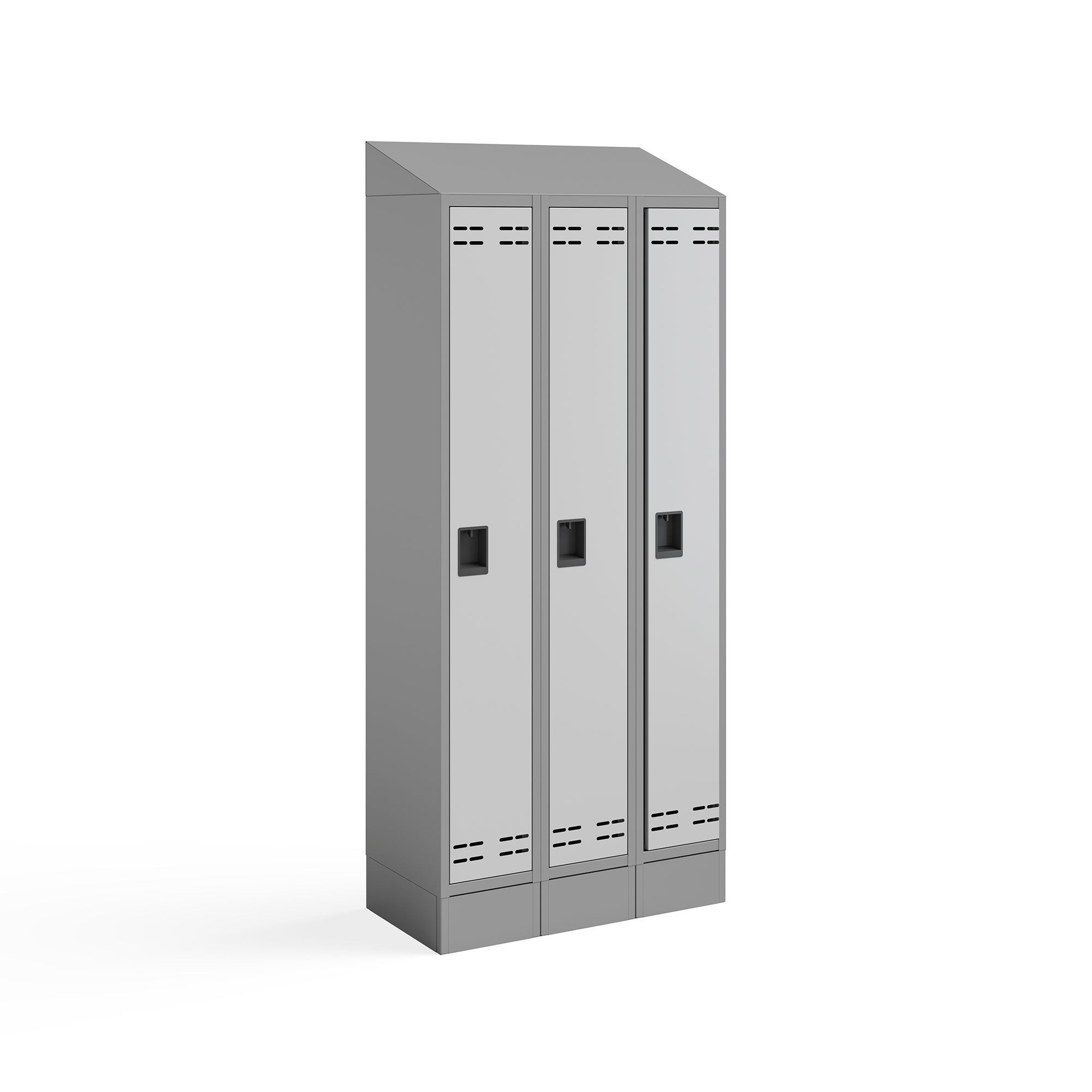 Locker Sngl Tier 3 Column Gray