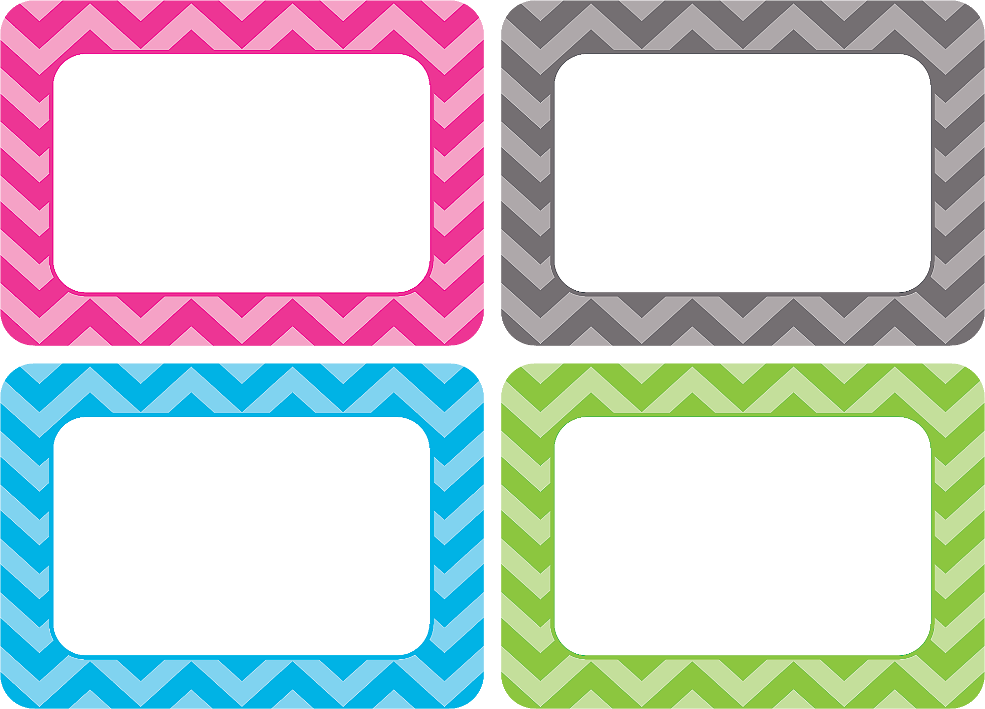 Chevron Name Tags/Labels - Multi-Pack