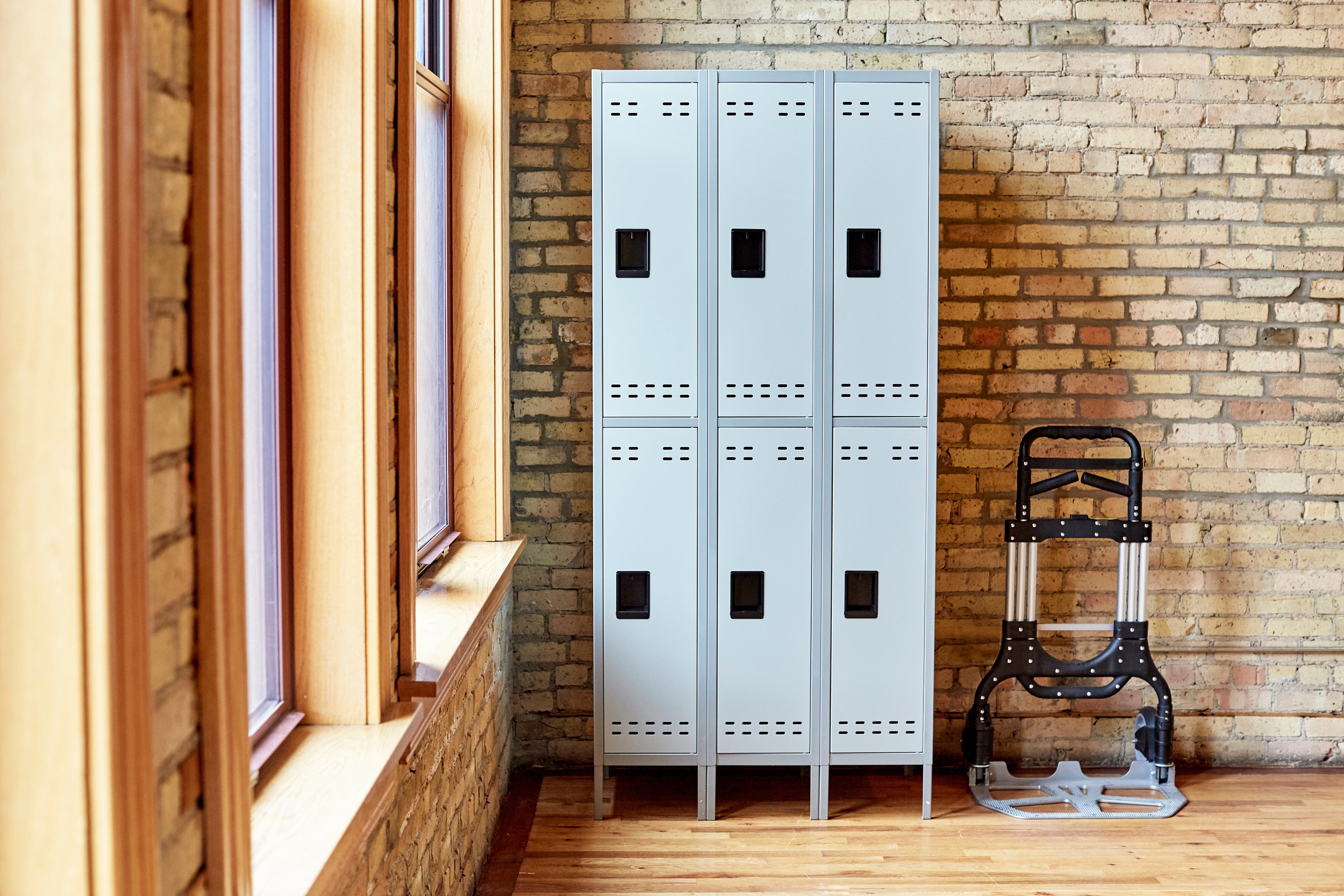 Locker Dble Tier 3 Column Gray