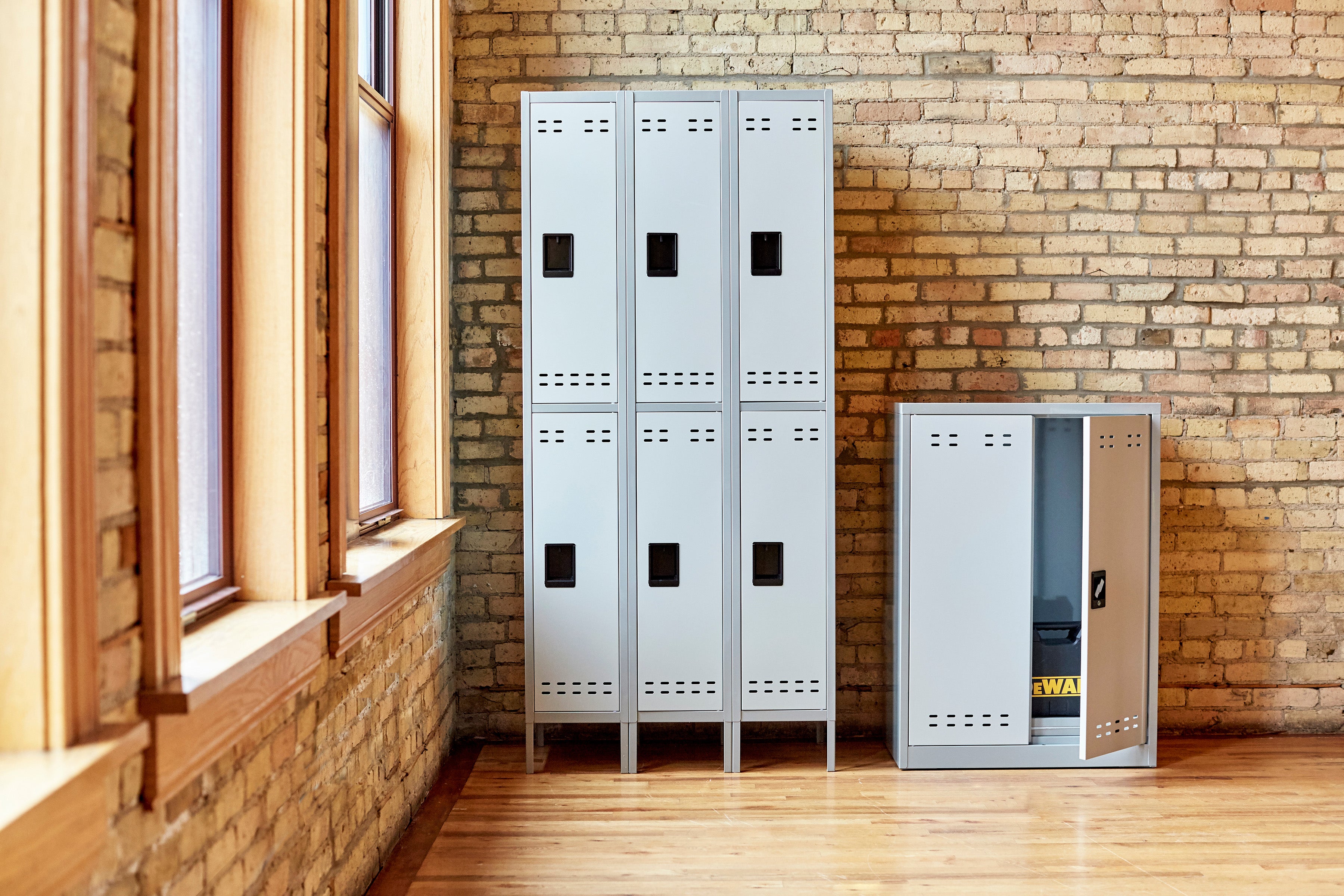 Locker Dble Tier 3 Column Gray
