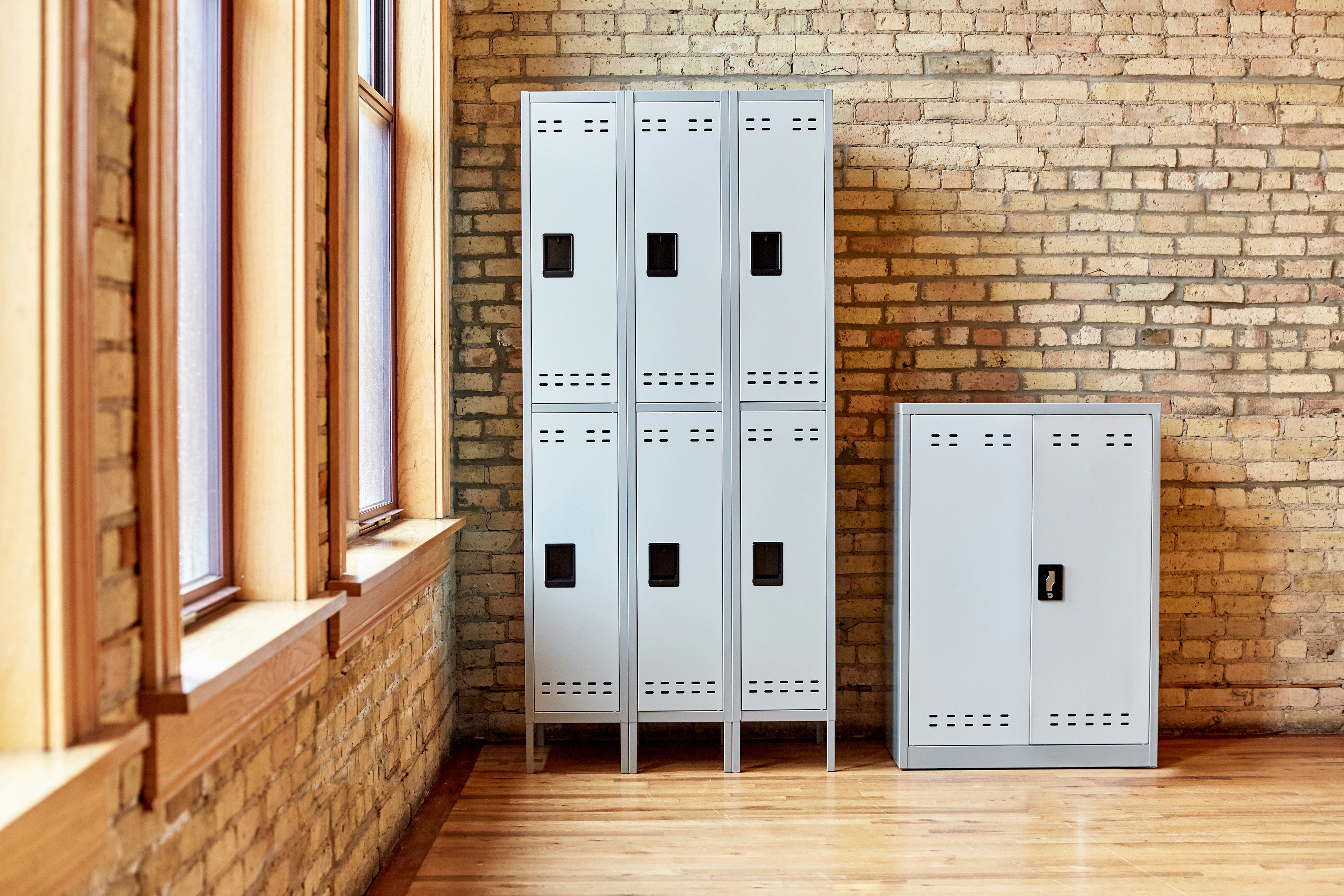 Locker Dble Tier 3 Column Gray