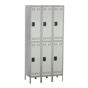 Locker Dble Tier 3 Column Gray