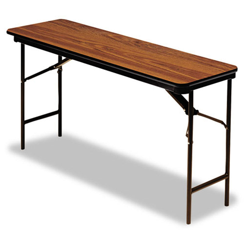 OfficeWorks™ Commercial Wood Laminate Folding Table, Oak - 18" x 72"