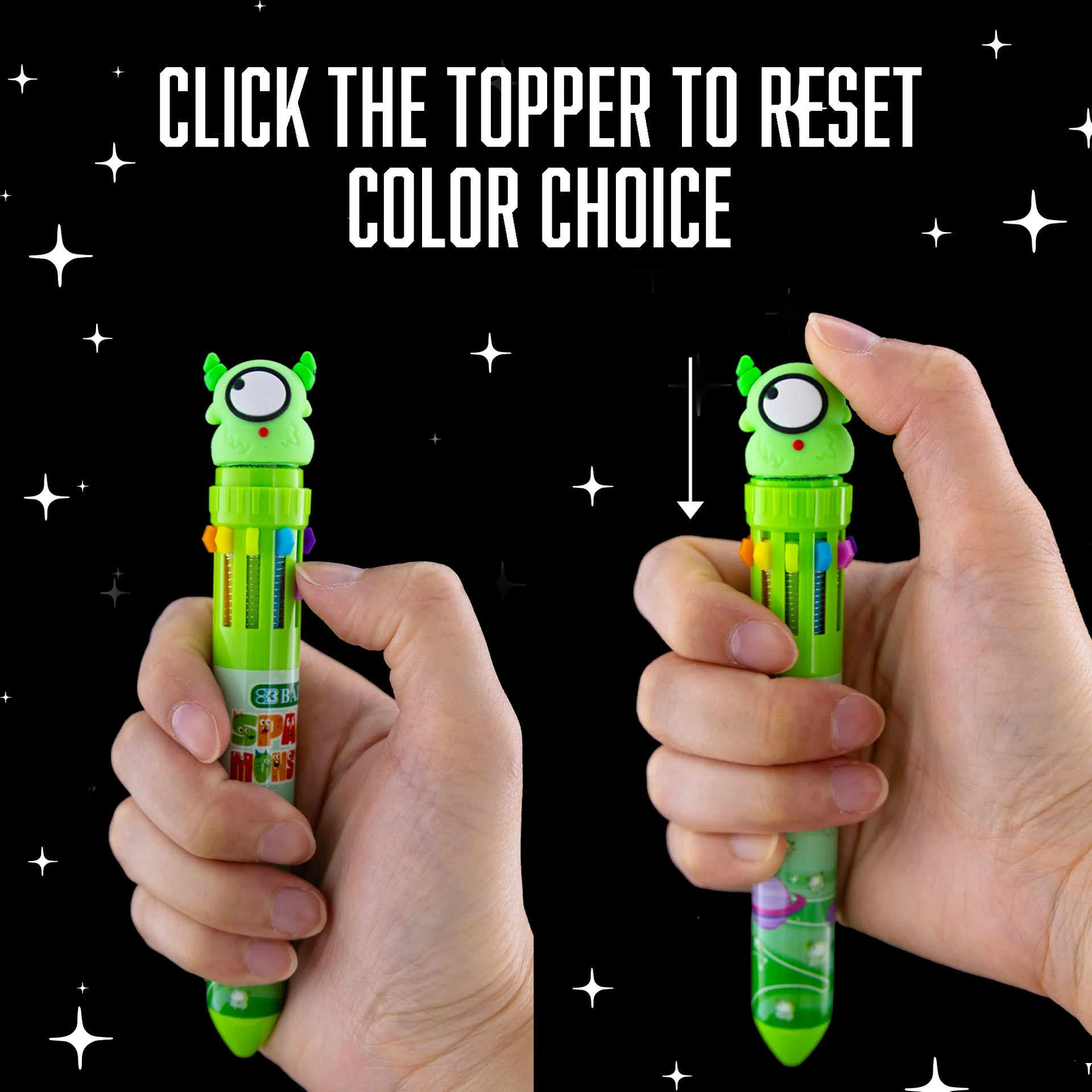 Space Monster Series 10-Color Pen, Assorted Designs