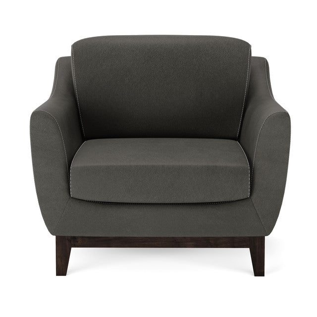 OfficeSource Harper Club Chair - Smoke PU Leather