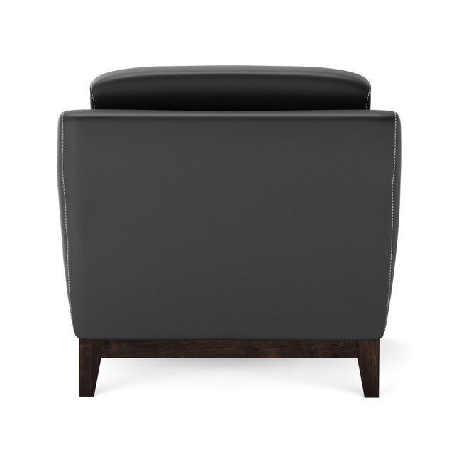 OfficeSource Harper Club Chair - Black PU Leather