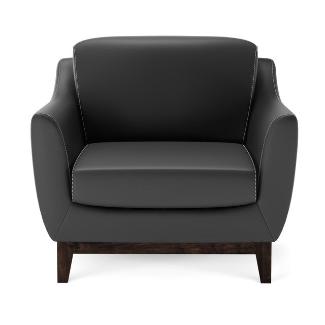 OfficeSource Harper Club Chair - Black PU Leather