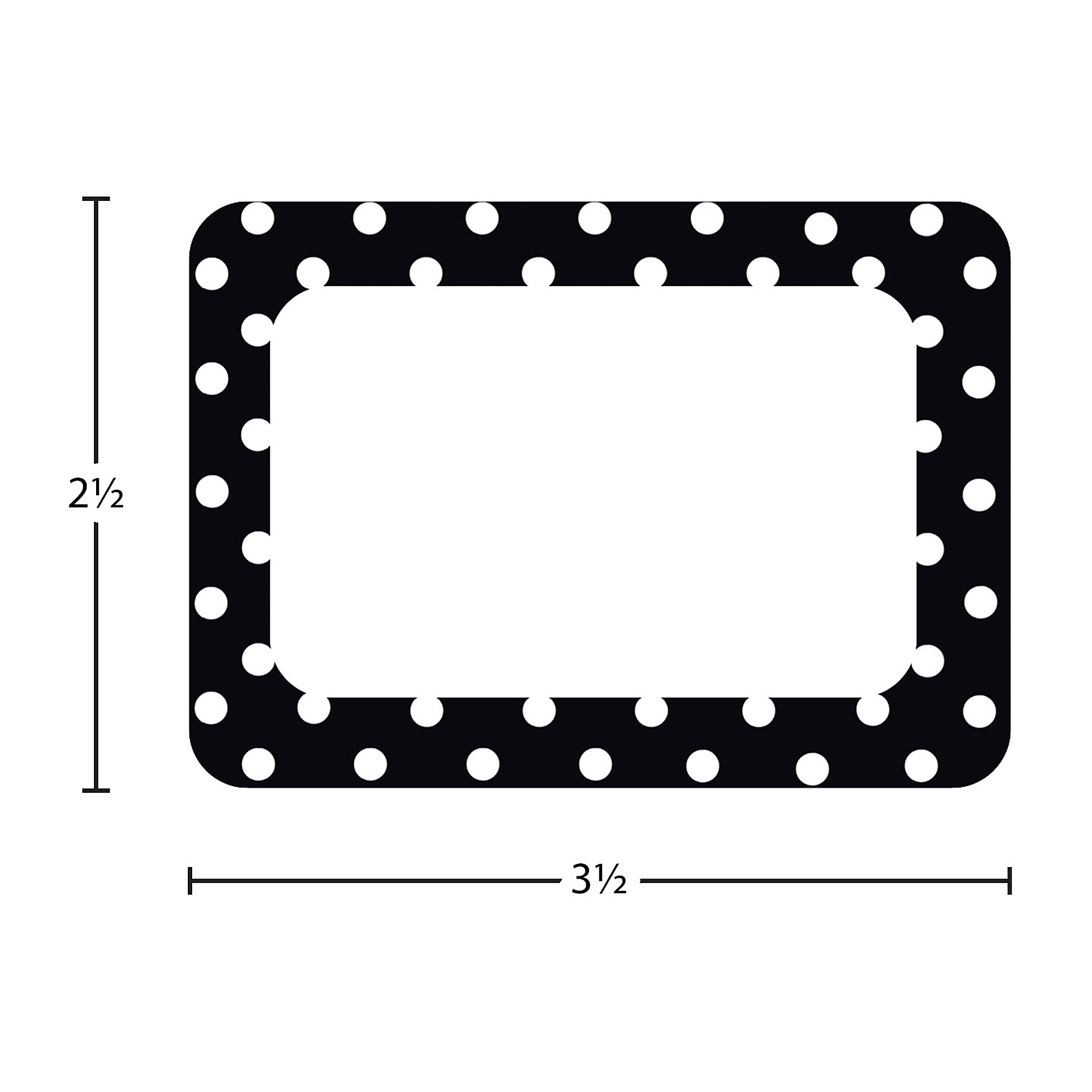 Black Polka Dots 2 Name Tags/Labels