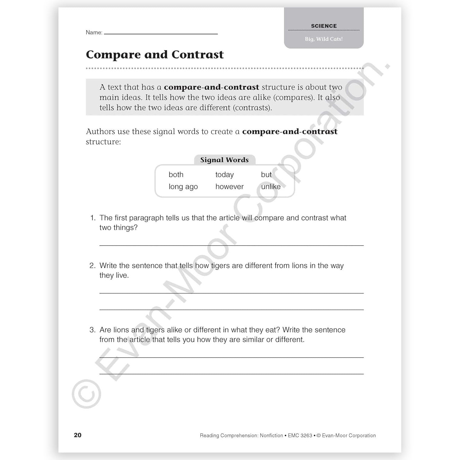 Reading Comprehension: Nonfiction, Grade 3