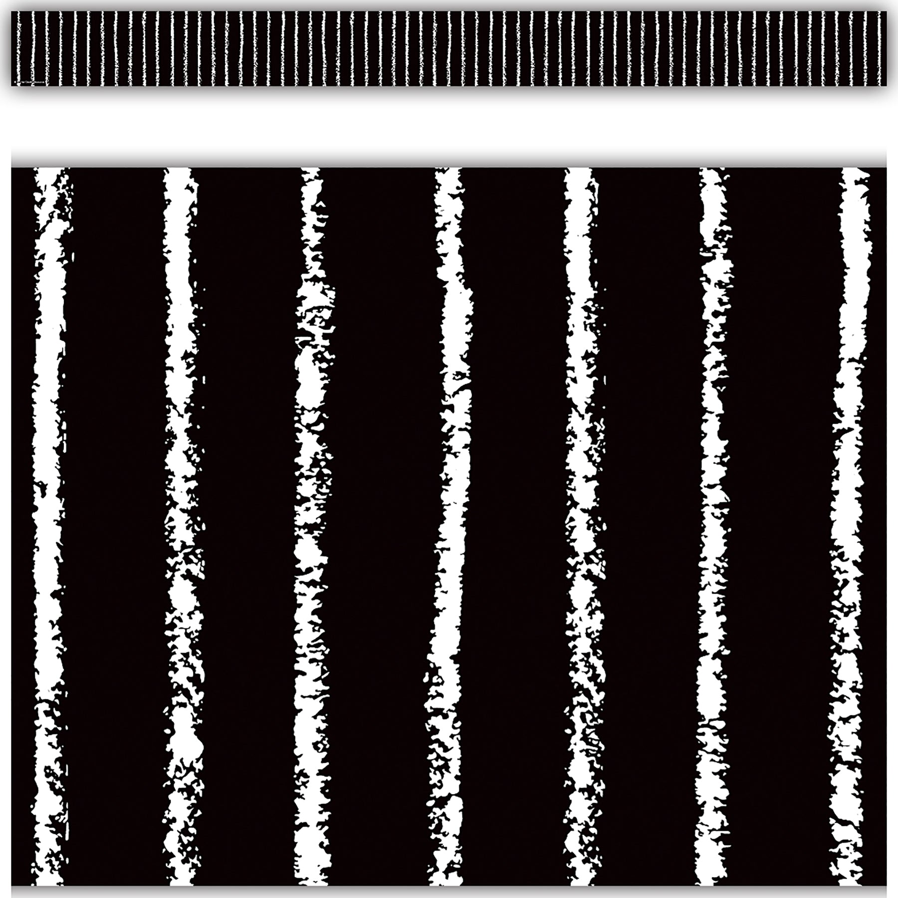 Black With White Pinstripes Straight Border Trim, 35 Feet