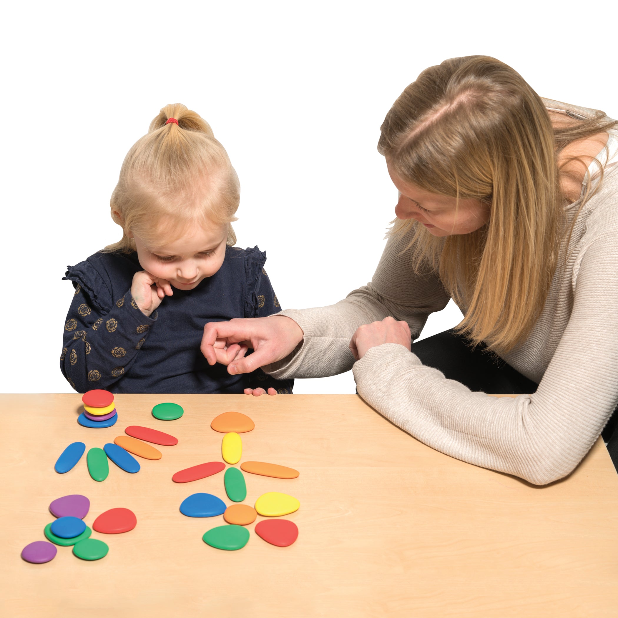 Rainbow Pebbles Activity Set - Junior - 36 Pebbles + 16 Activities - Ages 18m+