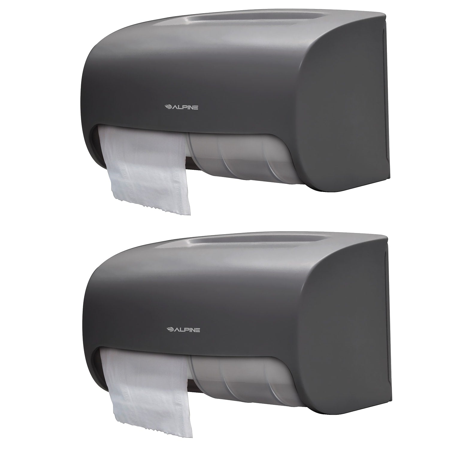 Side-by-Side Double Roll Toilet Tissue Dispenser, Gray
