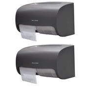 Side-by-Side Double Roll Toilet Tissue Dispenser, Gray