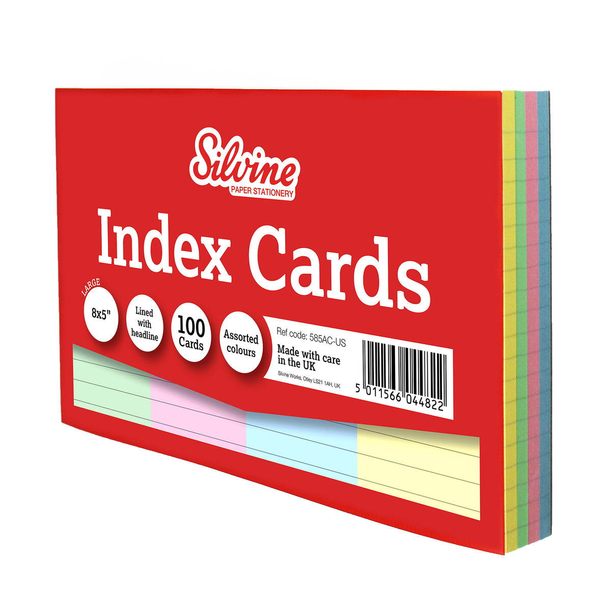 100PK INDX CRD ASST COLR LND W HDLN