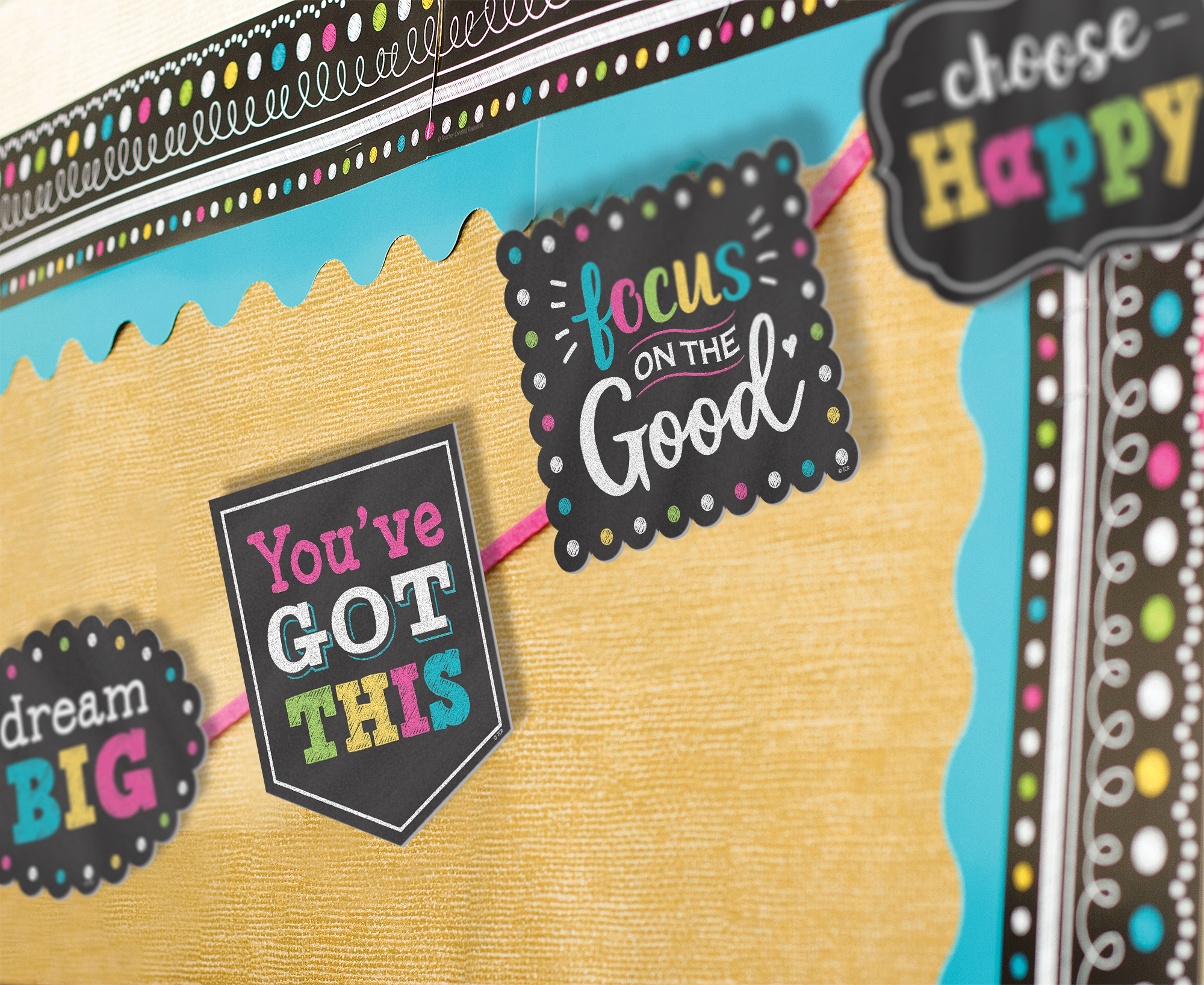 Chalkboard Brights Positive Sayings Accents