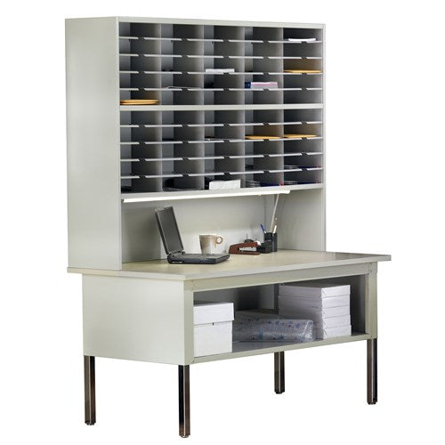Mailflow-to-Go 2-Tier Sorter, Riser, 60"W x 13 1/4"D x 46 1/4"H, (50) 3"H Sorting Pkts