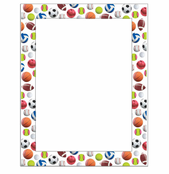 Classroom Poster - 17"x22" - Sports Ball Border Poster