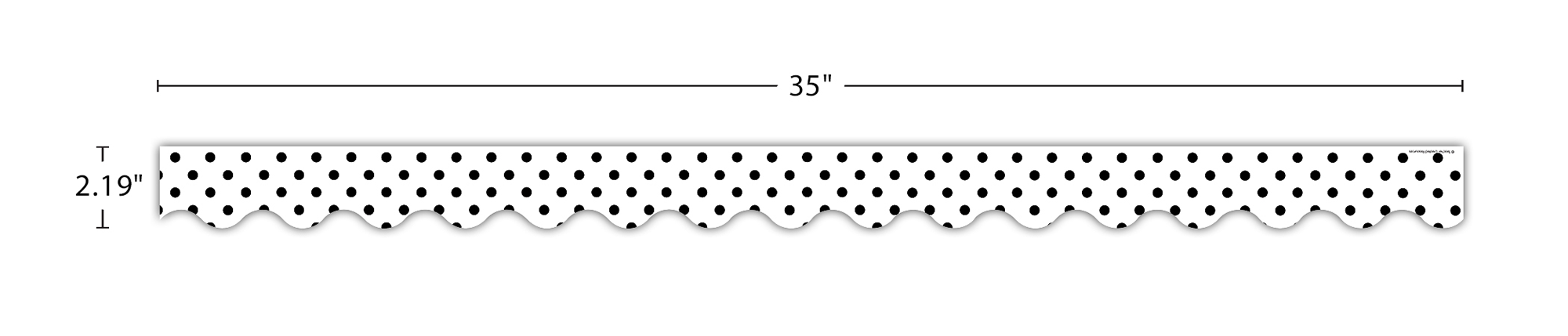 Black Polka Dots on White Scalloped Border Trim
