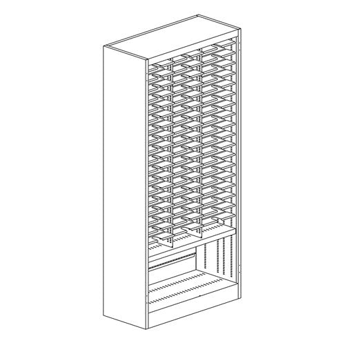 Sorter; 36"W x 64 1/2"H; 45 - 3"H x 12"D Pockets w/ Bottom Storage