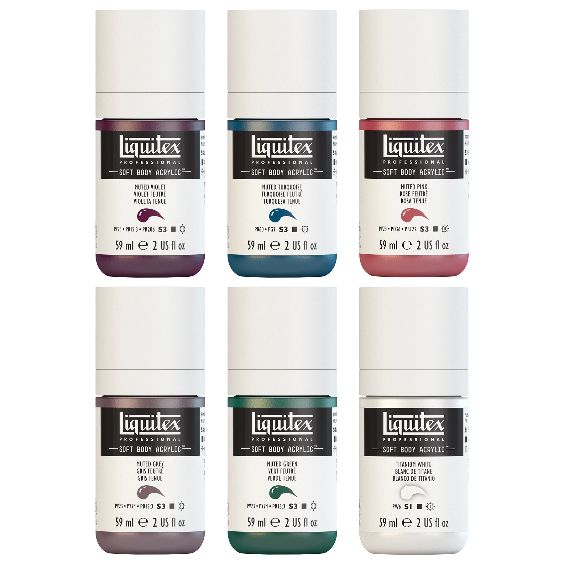 Soft Body - 6 x 59ml Set - Muted Collection + White