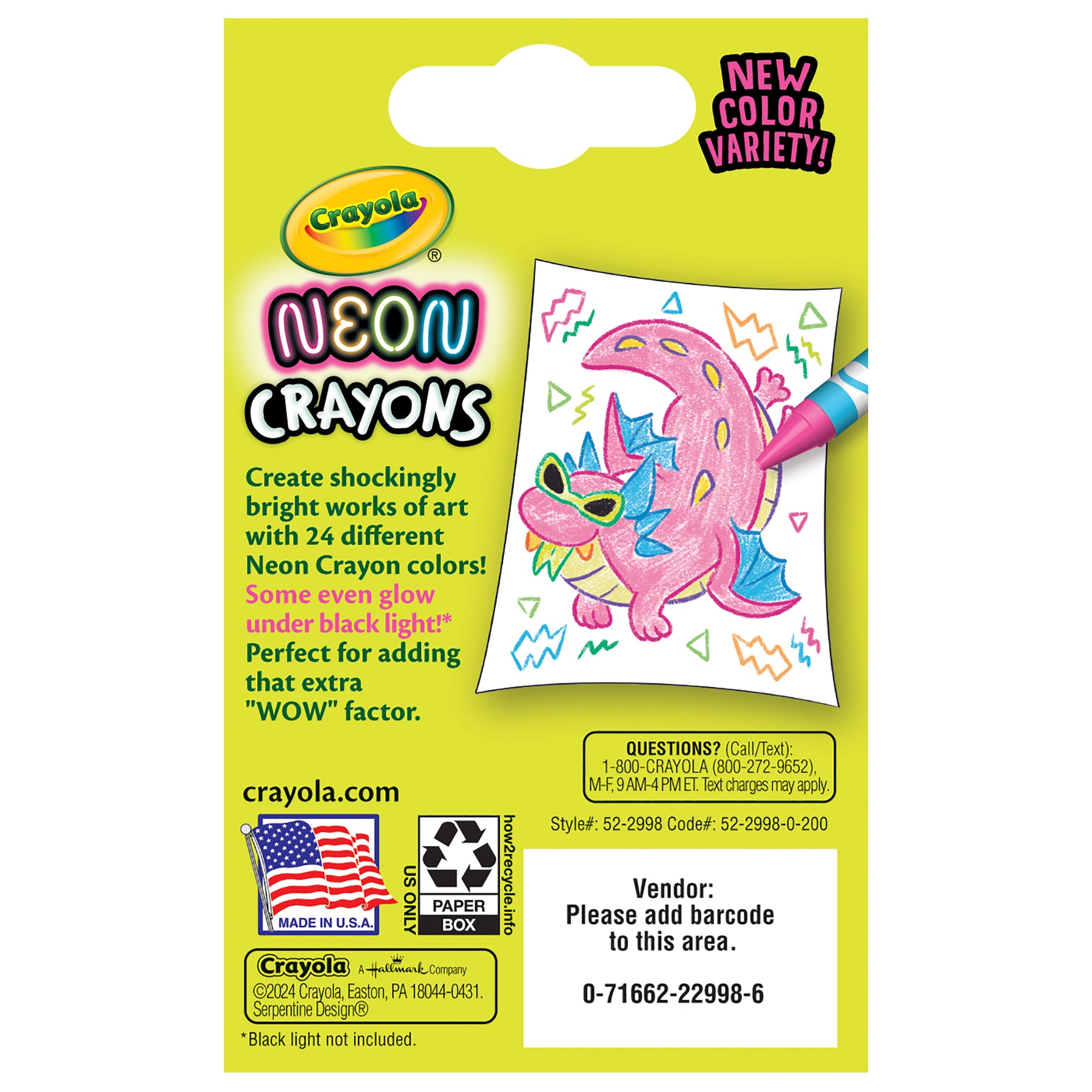 Neon Crayons, 24 Colors