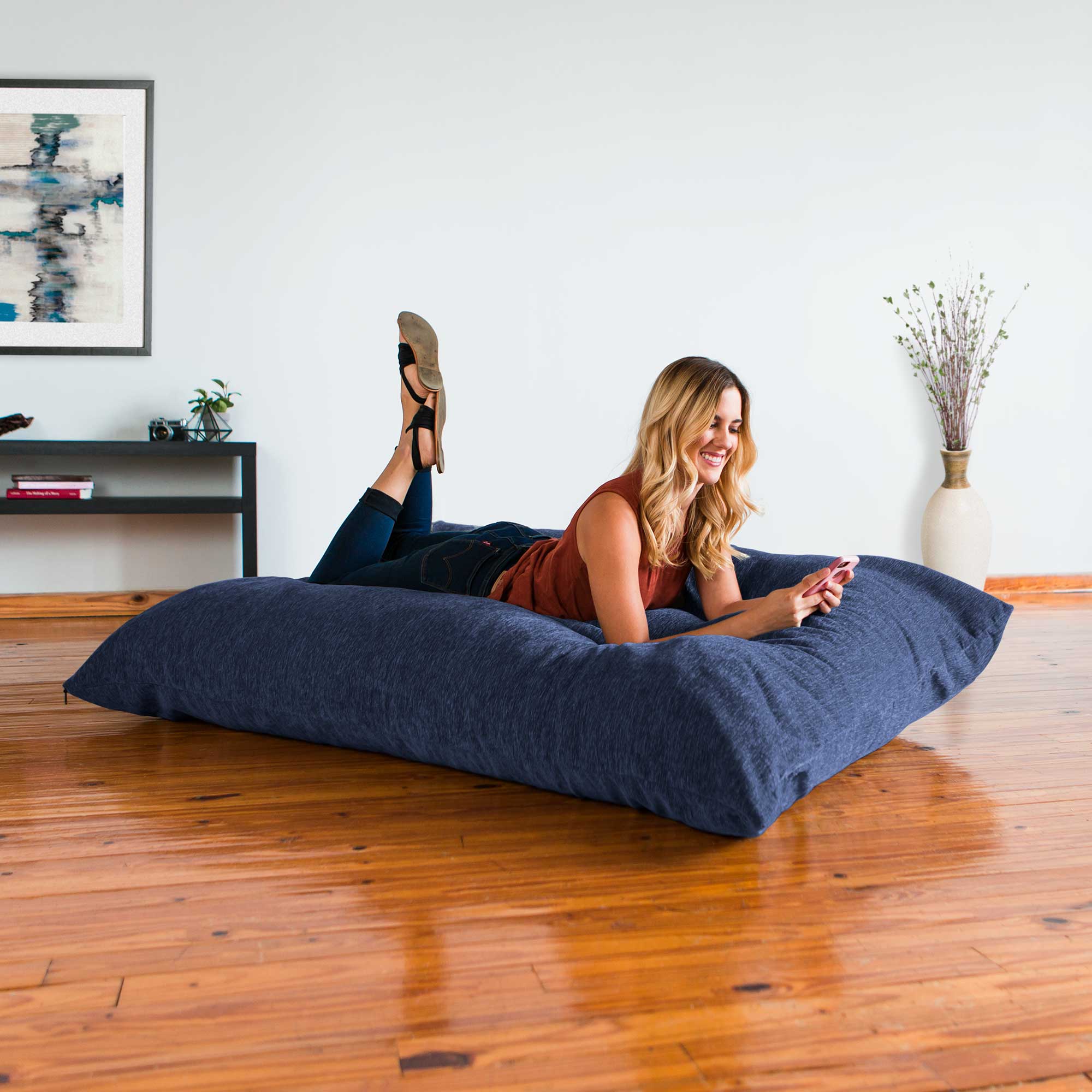 Jaxx Bean Bags Jaxx 5.5 ft Pillow Saxx Bean Bag, Navy Blue