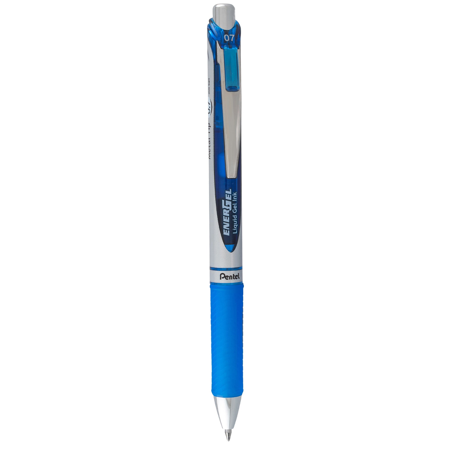 EnerGel RTX Retractable Liquid Gel Pen, (0.7mm) Metal Tip, Medium Line, Blue Ink, 1 Dozen
