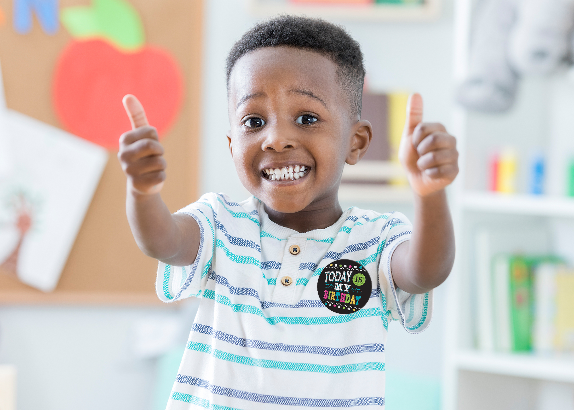 Chalkboard Brights Happy Birthday Wear ’Em Badges