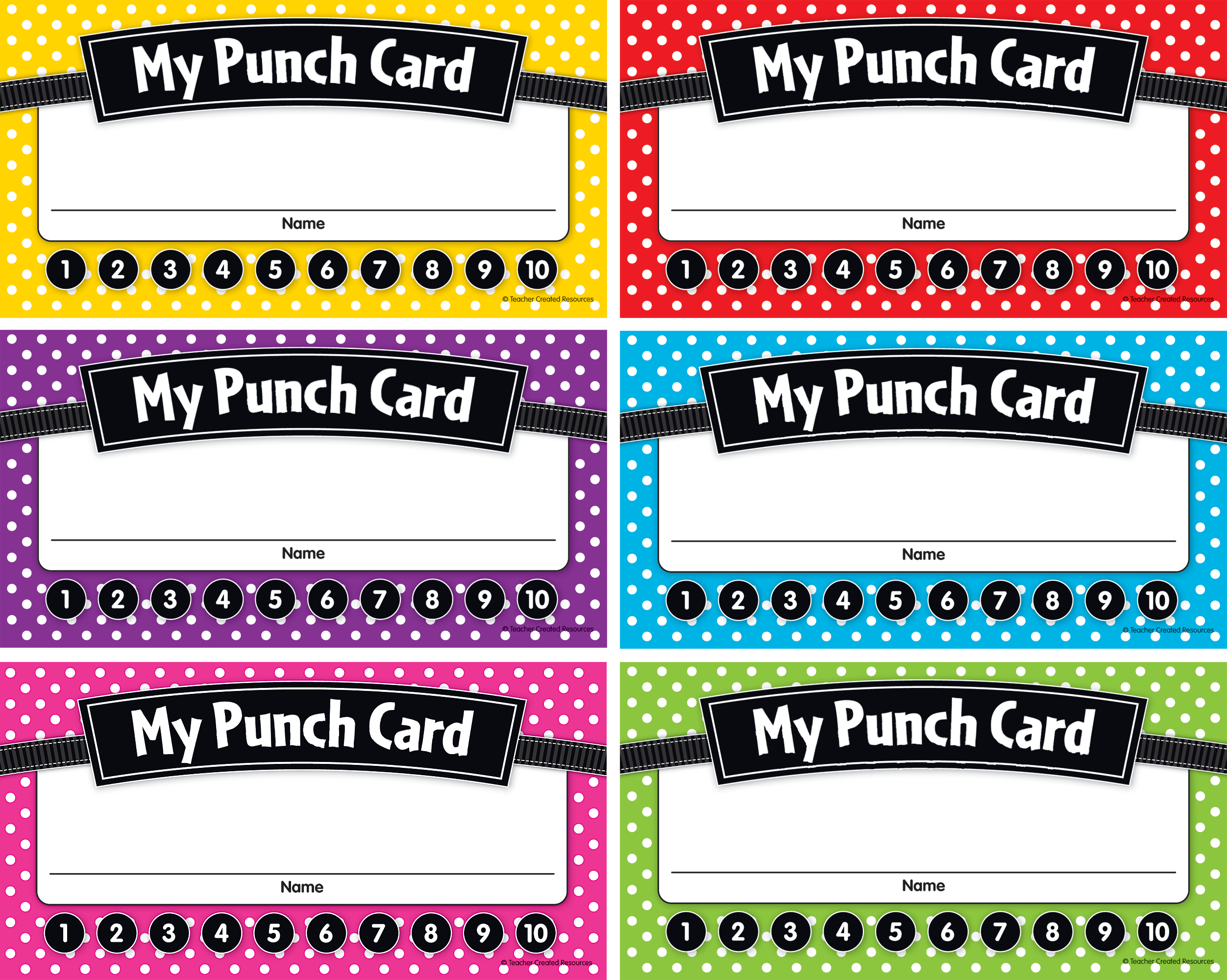 Polka Dots Punch Cards