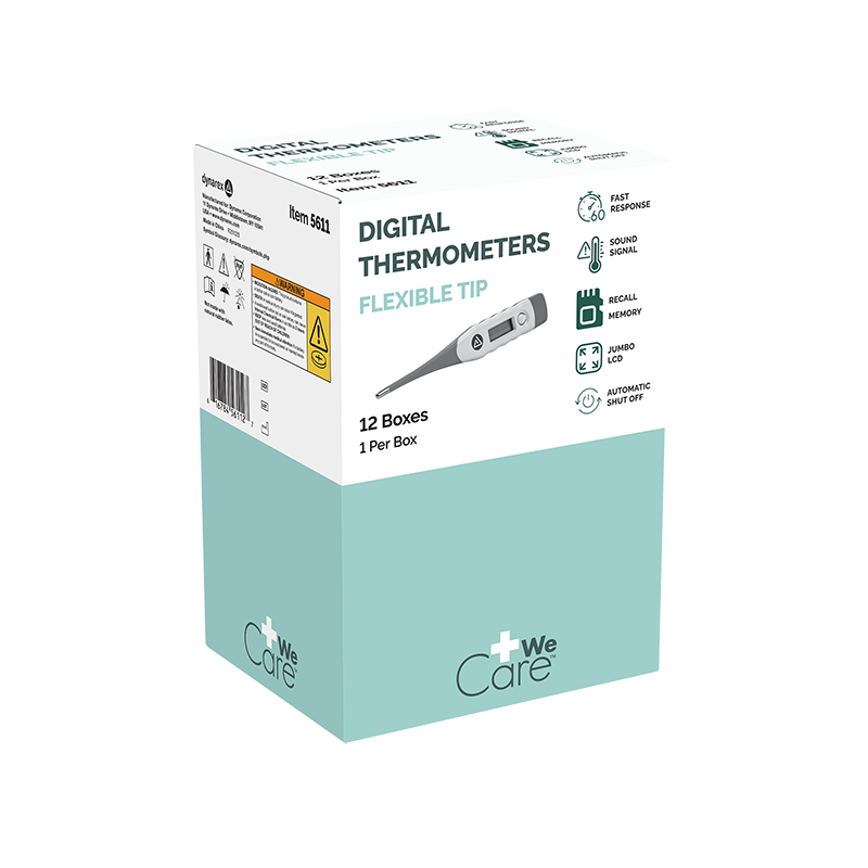 Digital Thermometer, Flexible Tip - 12 pcs per Box