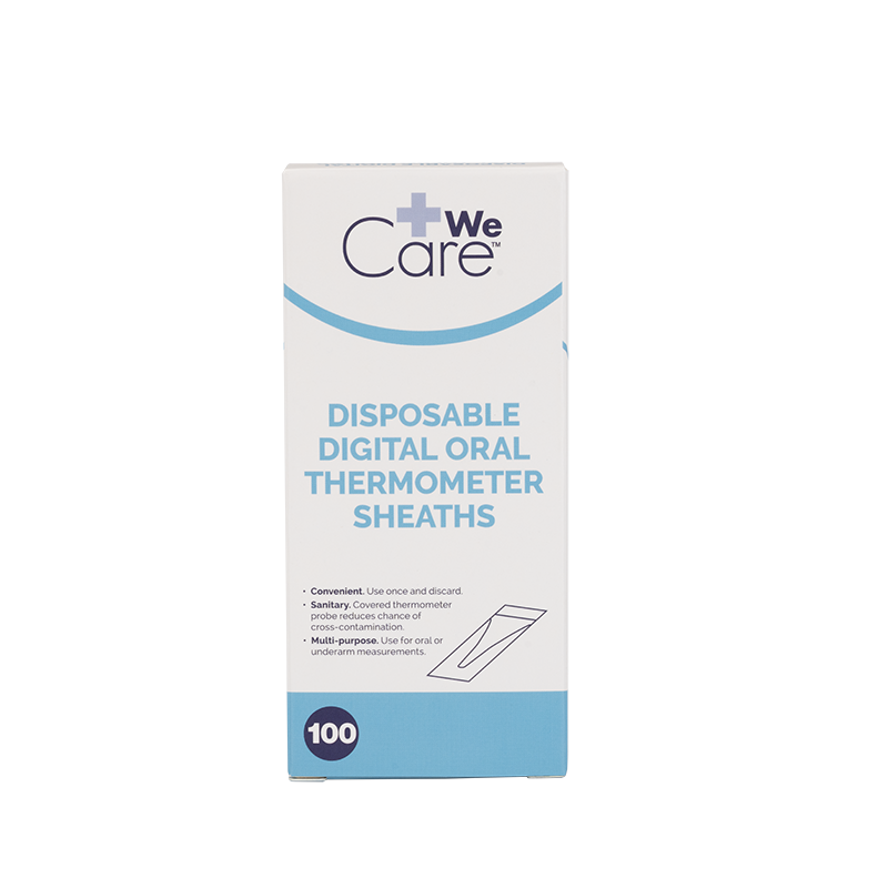 Disposable Digital Oral Thermometer Sheaths - 100 pcs per Box/50 Boxes per Case