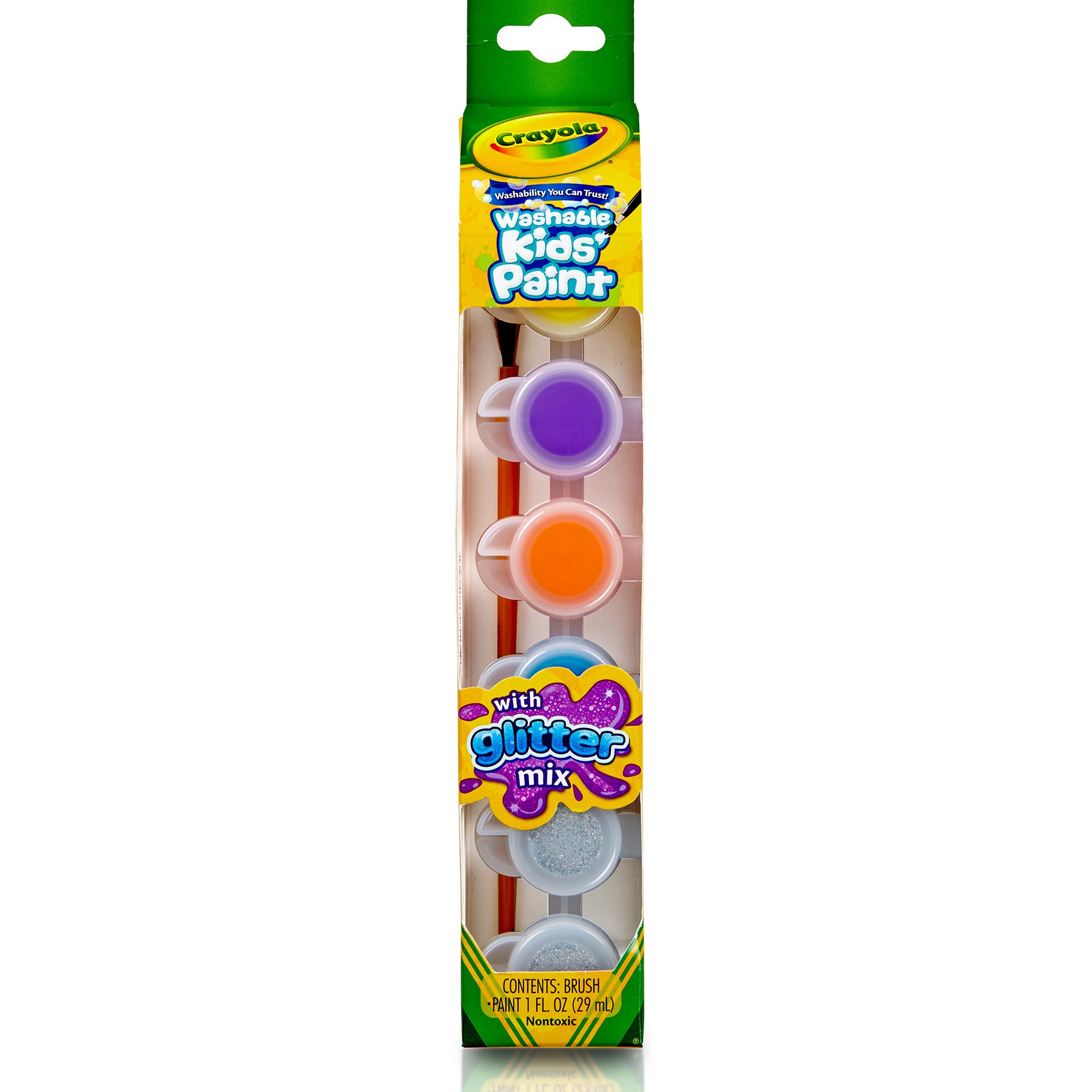 Washable Kids' Paint Pots, Glitter Effects, 6 Count