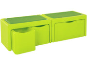 Tadam Dual Bench Kit - Light Green, 57.1"L x 15.9"W x 15.7"H