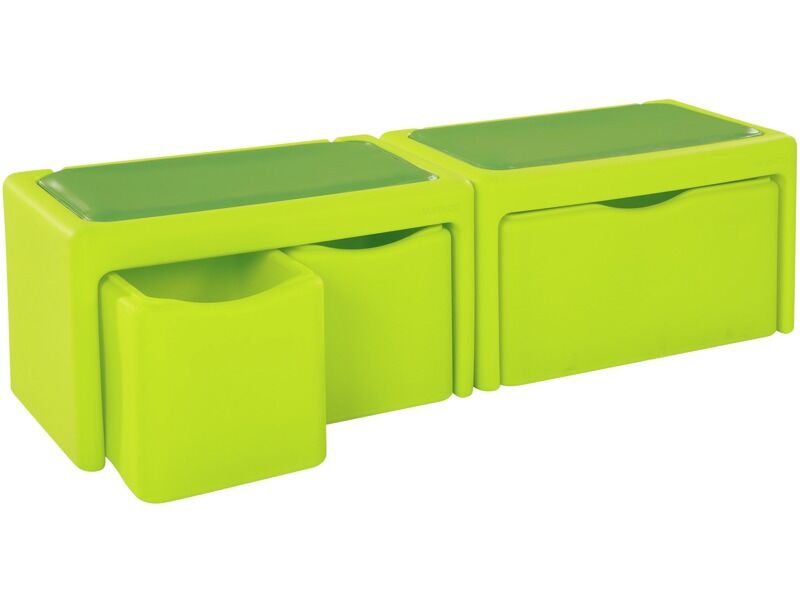 Tadam Dual Bench Kit - Light Green, 57.1"L x 15.9"W x 15.7"H
