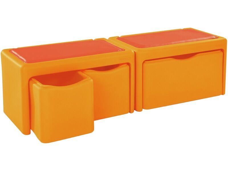 Tadam Dual Bench Kit - Light Orange, 57.1"L x 15.9"W x 15.7"H