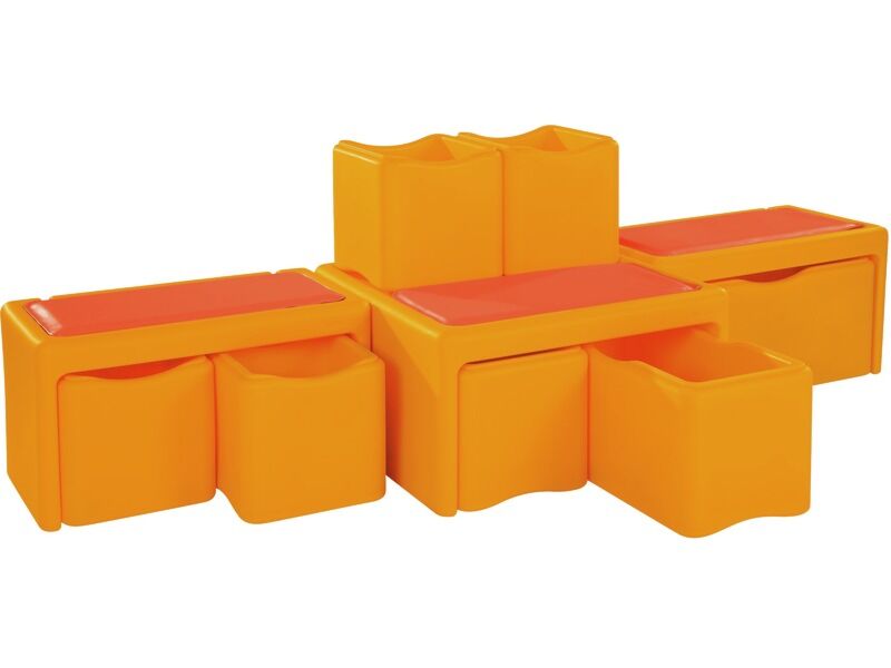 Tadam Group Kit - Light Orange, 85.6"L x 28.5"W x 28"H