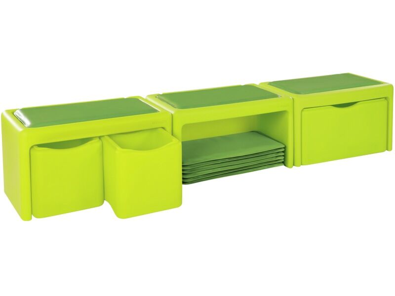Tadam Triple Bench Kit - Light Green, 85.6"L x 15.9"W x 15.7"H