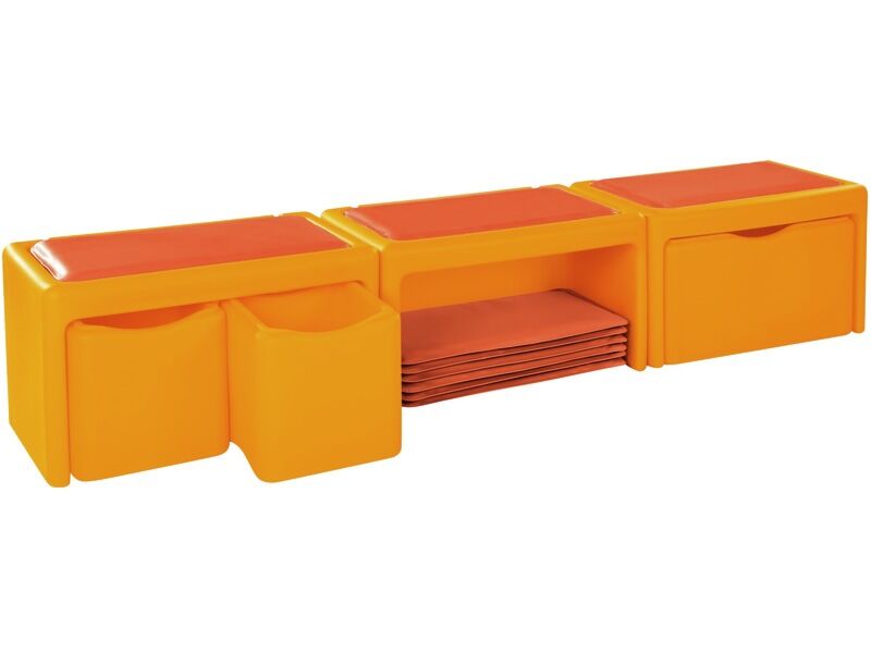 Tadam Triple Bench Kit - Light Orange, 85.6"L x 15.9"W x 15.7"H