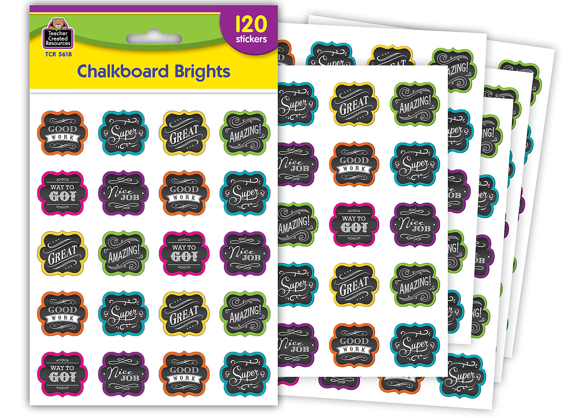 Chalkboard Brights Stickers