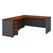 Bush Business Furniture Series C 66W L Shaped Desk with 48W Return and Mobile File Cabinet in Hansen Cherry - 66" Width x 77.05" Depth x 29.84" Height