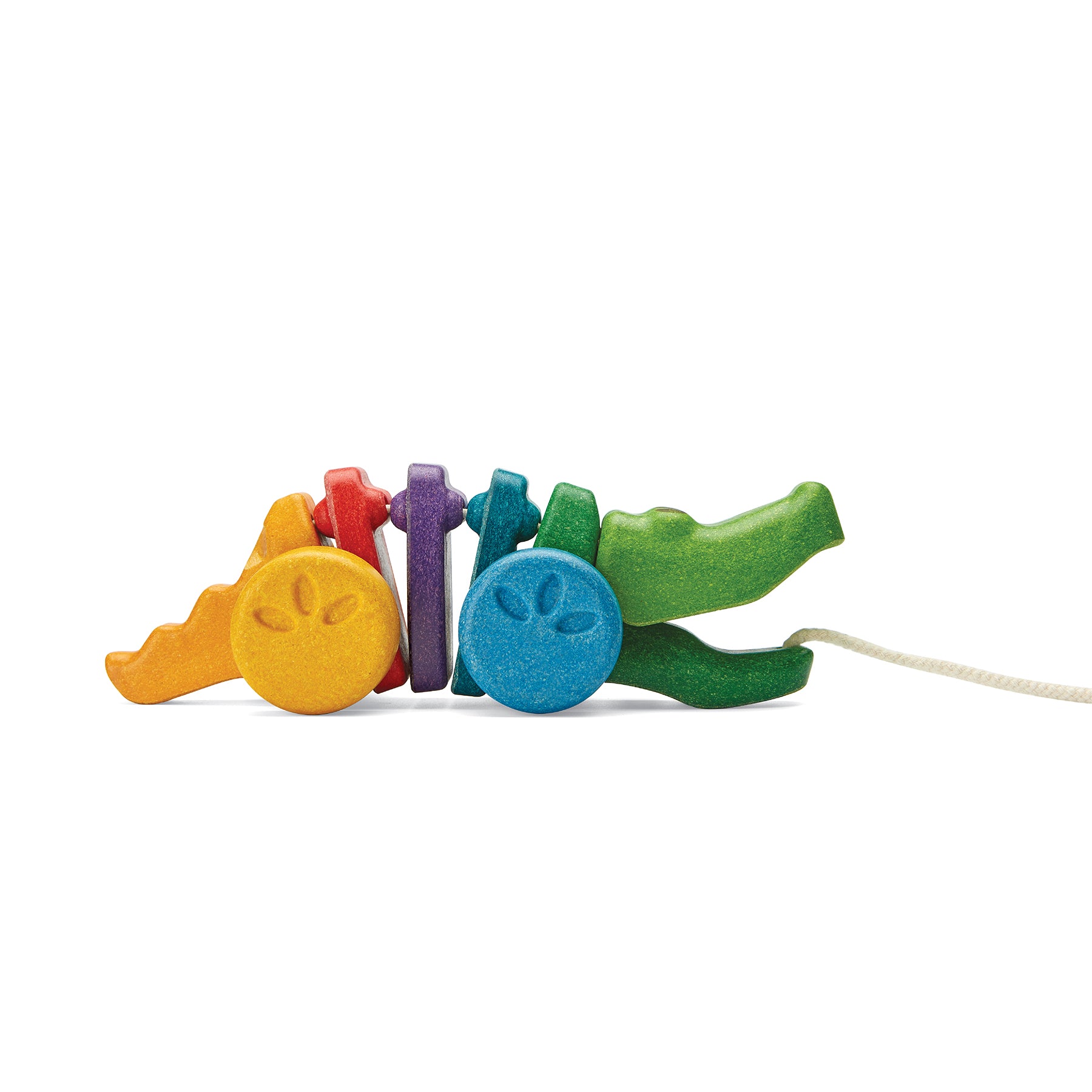 Rainbow Dancing Alligator Wooden Pull Toy