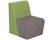 Basic Adult Low Chair With Fabric Effect - Grey/Green, 15.7"H