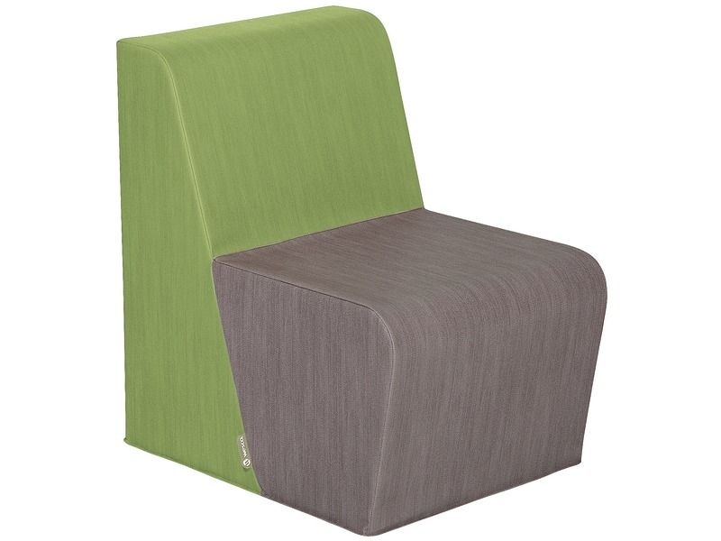 Basic Adult Low Chair With Fabric Effect - Grey/Green, 15.7"H