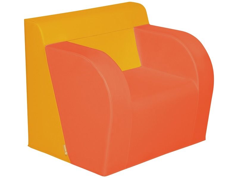 Basic Adult Chair With 2 Armrests - Orange/Light Orange, 15.7"H