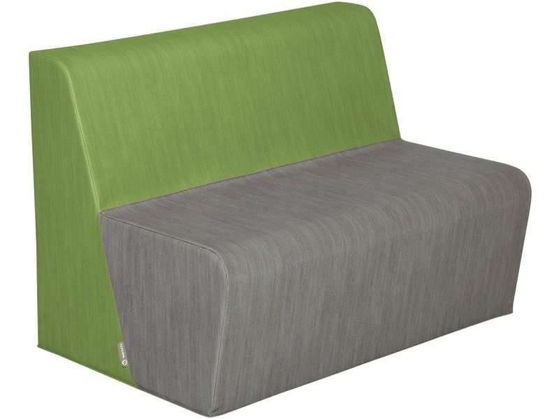 Basic 2-Seater Bench Seat With Fabric Effect - Grey/Green, 15.7"H