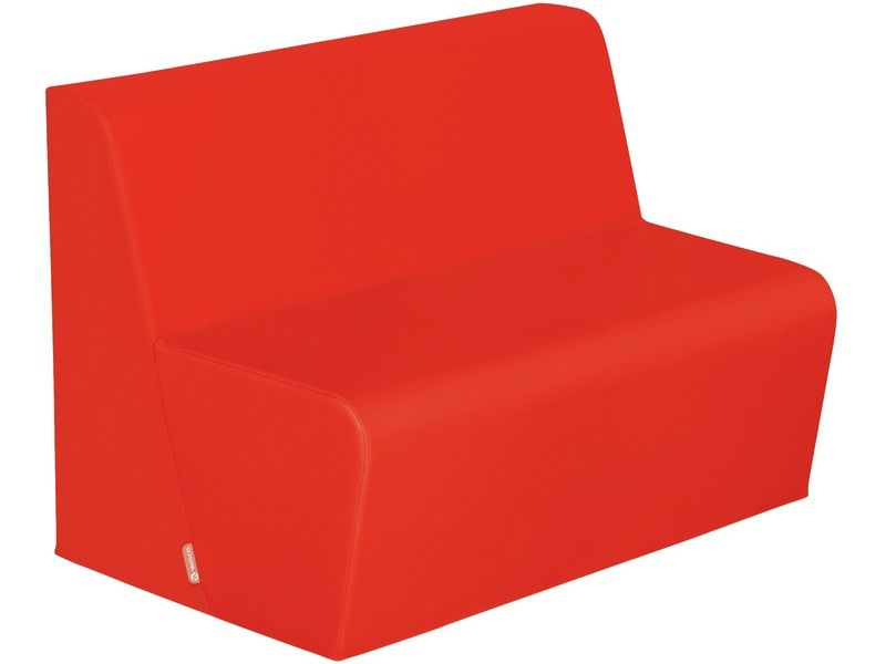 Basic 2-Seater Bench Seat - Red, 15.7"H